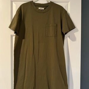 Madewell olive green tshirt dress (S)
